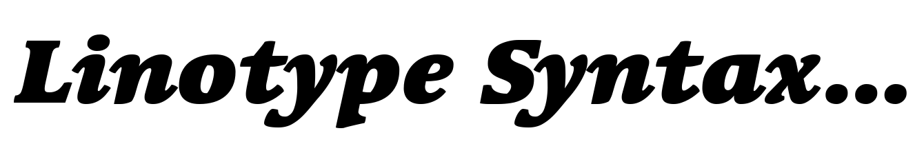 Linotype Syntax Serif Black Italic